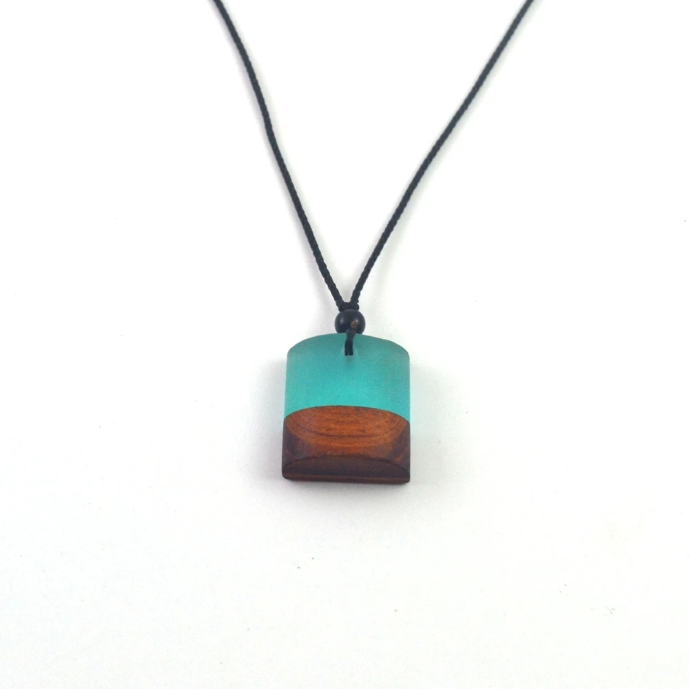 Ожерелье ручной работы в стиле ретро украшения из дерева и смолы подвеска