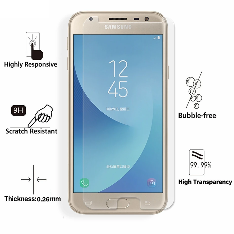 KISSCASE 2.5D Защитная пленка для экрана для samsung Galaxy J7 J5 EU J6 J4 J3 Защитная пленка для телефона из закаленного стекла