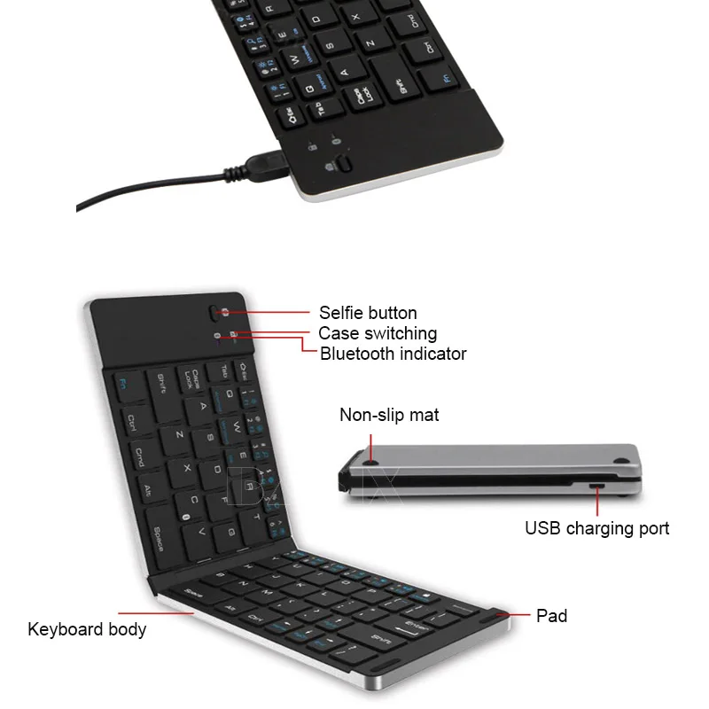 Беспроводная клавиатура BASIX с Bluetooth портативная складная для