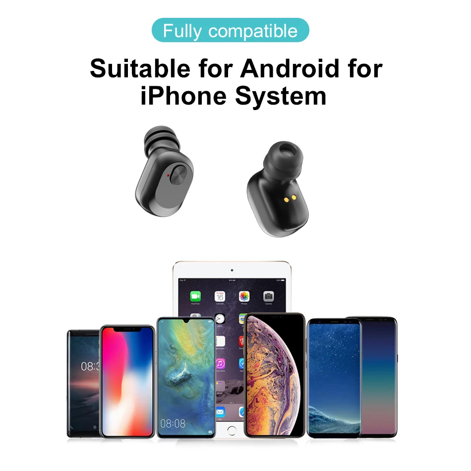 2019 Bluetooth Earphones 5.0 TWS Wireless Stereo Earbuds Cordless Sports Headsets with Charging Box Earphones For iPhone Xiaomi