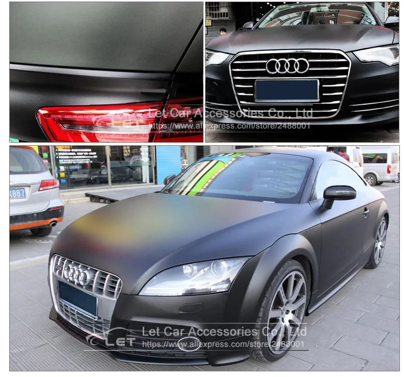 Гибкая пленка для автомобиля Черный цвет матовая поверхность винил