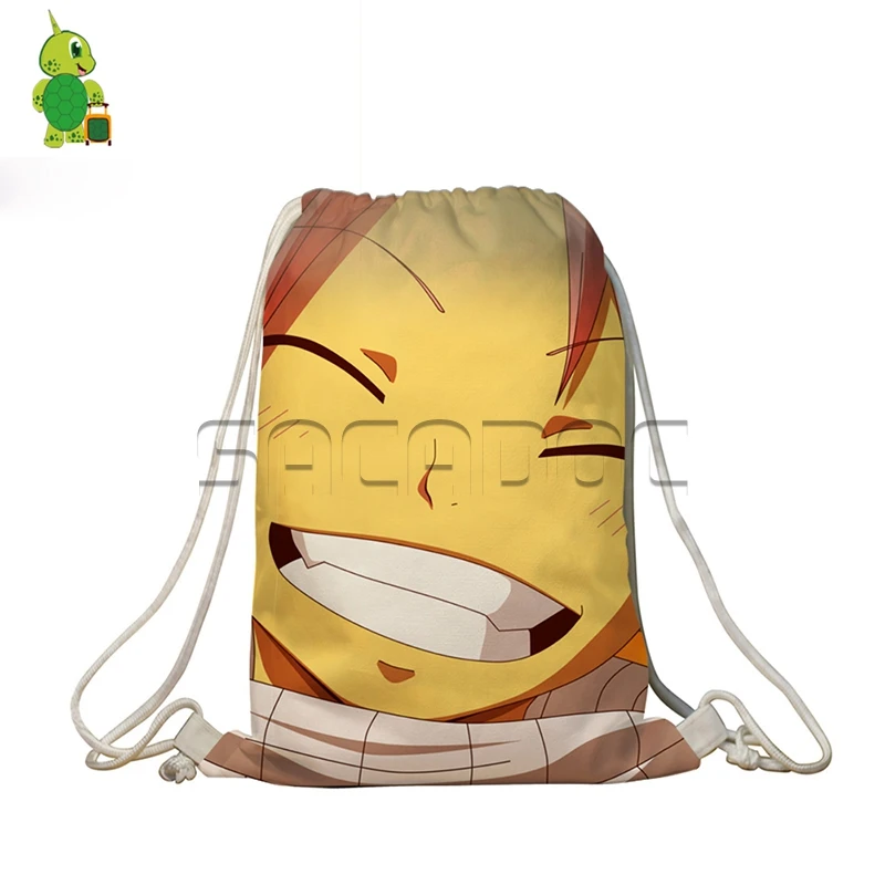Аниме Fairy Tail рюкзак Для женщин Для мужчин дорожный рюкзак Нацу Эрза печатных drawstring сумка Обувь для мальчиков Обувь для девочек Дети забронировать softback Сумки - Цвет: 15