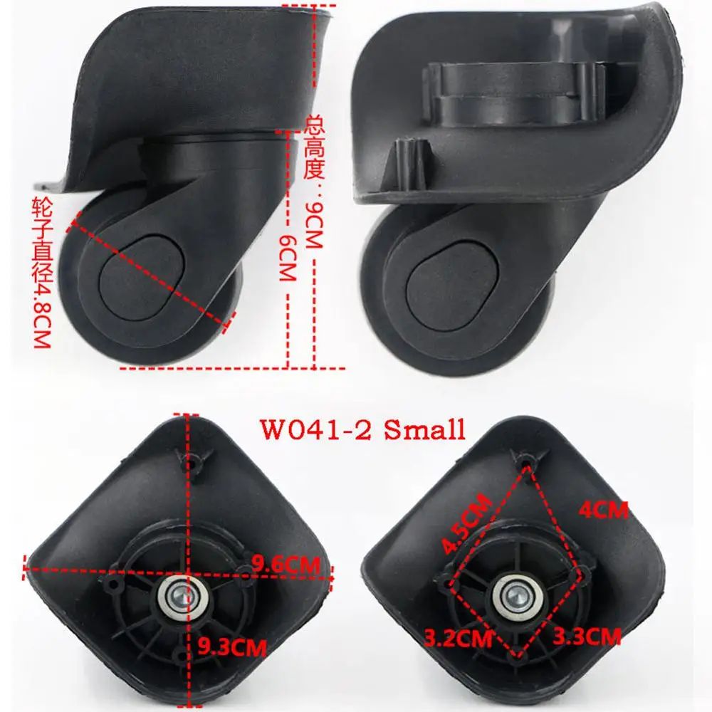 W041 2 Small GUGULUZA, 1 пара, сменные колеса для чемодана, 360 Поворотное Колесо, универсальное колесо для большинства сумок - Цвет: W041 2 Small