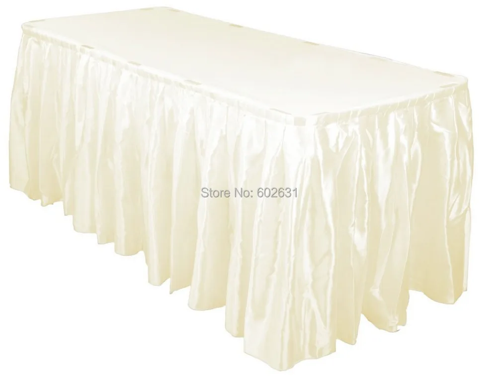 Атласная шелковая юбка для стола свадебных банкетов|banquet table skirts|for tableskirt |