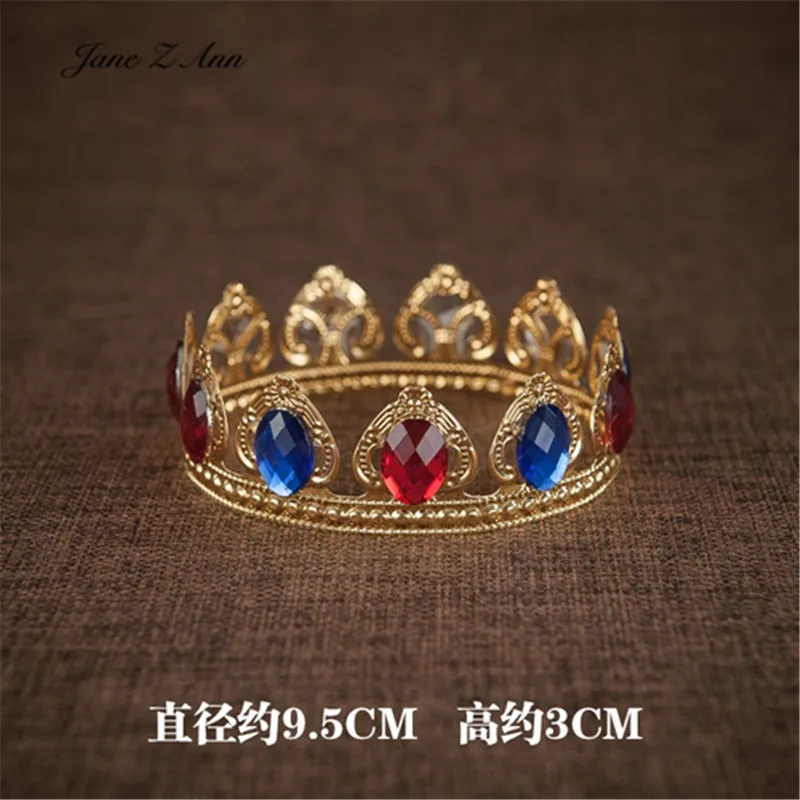 Jane Z Ann барокко новорожденный ребенок золото серебро жемчуг драгоценный камень фотография маленькая корона головной убор несколько корон аксессуары для студии
