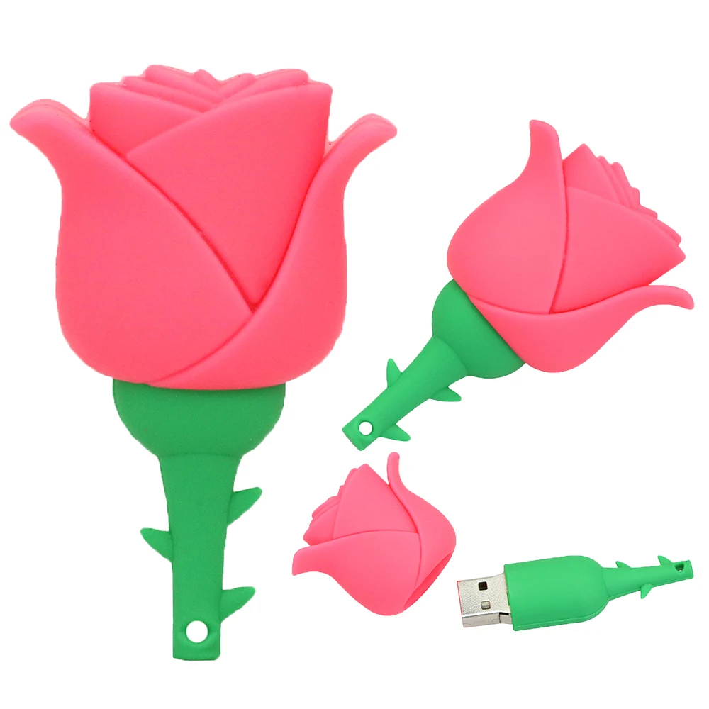 Флеш накопитель с изображением красной розы 4GB/8GB/16GB/32GB/64GB 128GB опт Usb флэш память 256