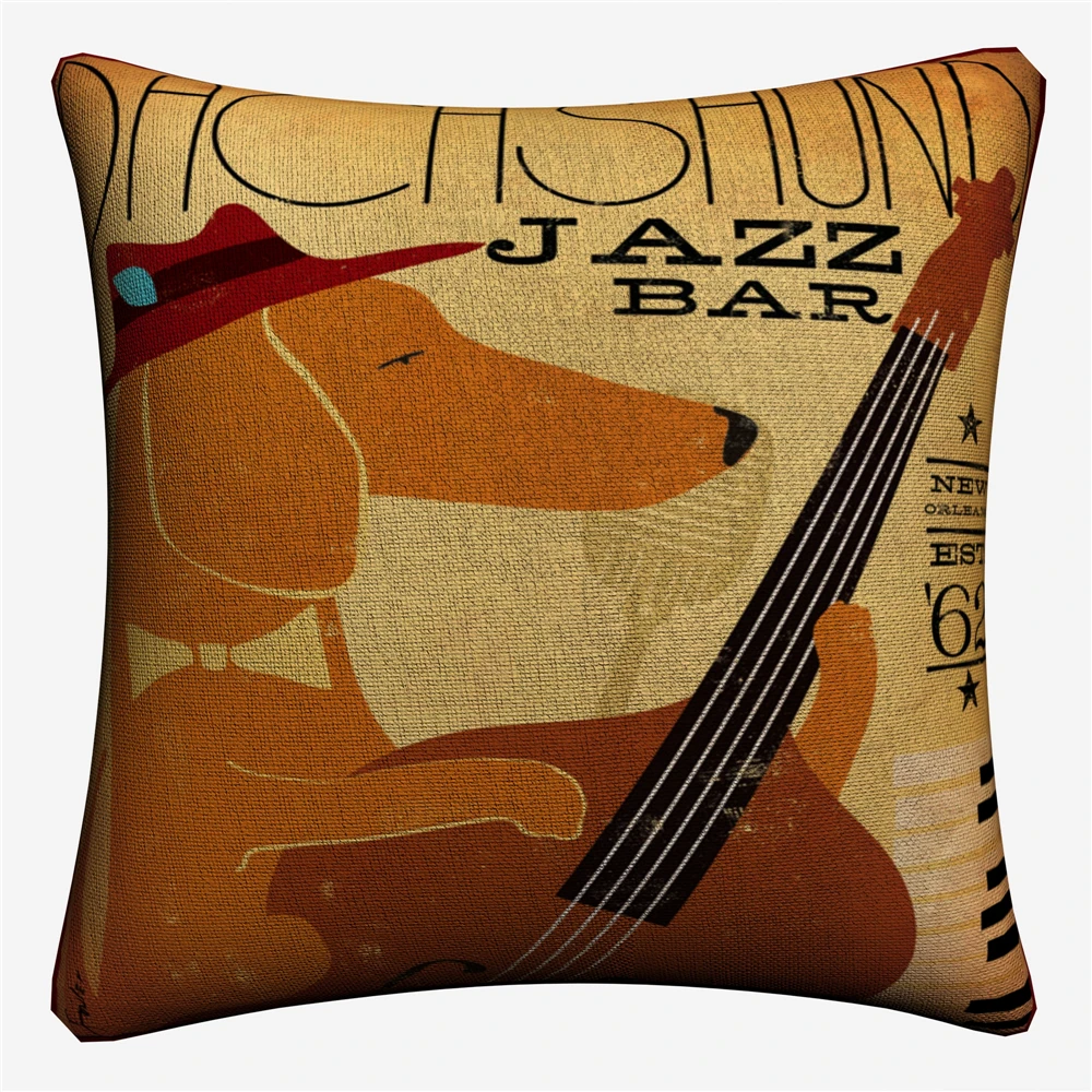 Dachshund Art Dog Pet Decorative Pillow Covers For Sofa Home Decor Linen Cushion Case 45x45cm Throw Cases | Дом и сад