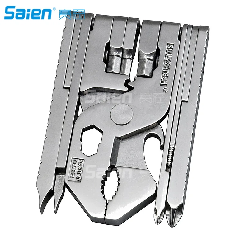 Швейцарский инструмент Swiss+Tech Micro-Max 22-in-1 Multi-Function Tool Set: 2 ключа-шестигранника, отвертки, плоскогубцы, открывалка для бутылок, проволочный резак, строгатель.