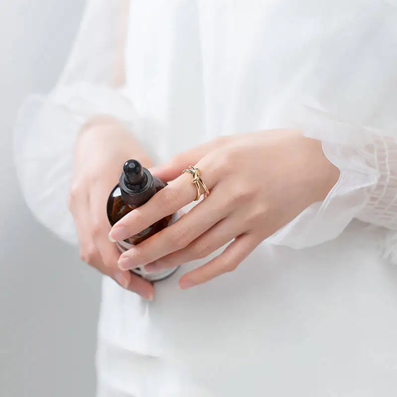 INZATT Настоящее серебро 925 проба мини Веревка Узел открытие кольцо для очаровательных женщин вечерние ювелирные изделия геометрическое кольцо подарок