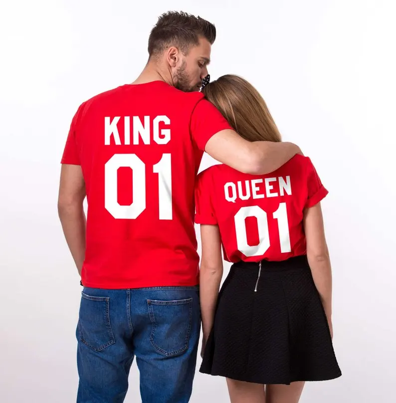 Skuggnas King 01 Queen пары комплект для мальчиков с рубашкой юбилейные футболки Подарок