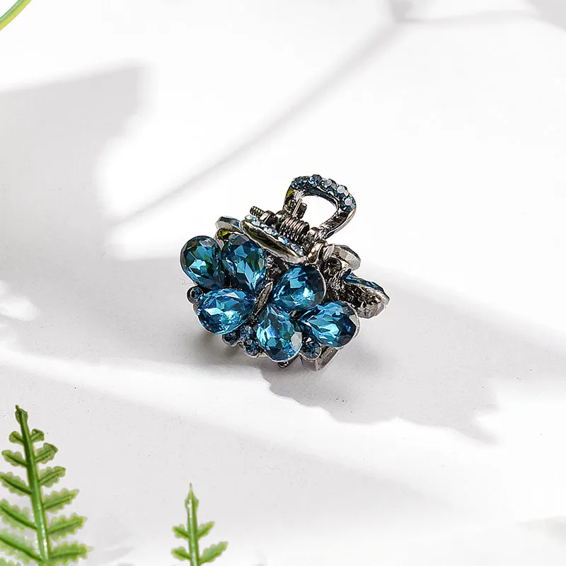 highquality 2.5cm small hair claws clamp crab Glass crystal Rhinestone Flower Vintage Hair Clip Mini Metal Hairpin Accessories | Украшения