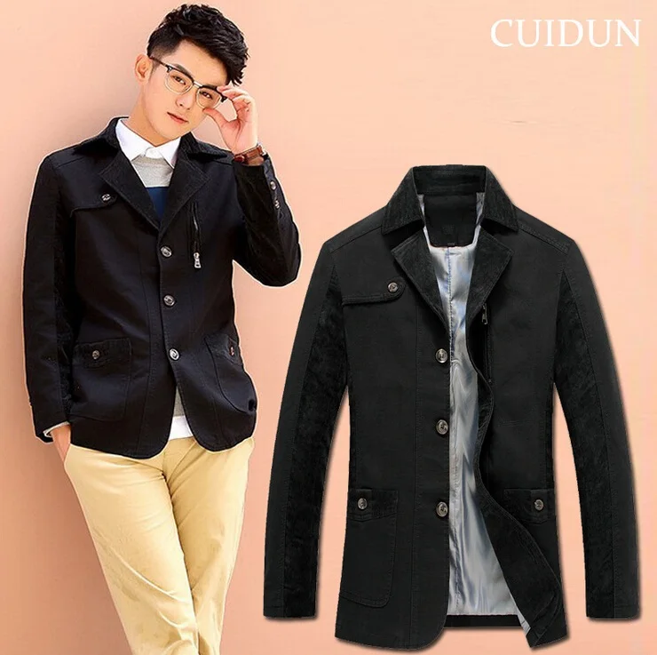 2015 New Autumn Men's Suit Jacket Men Blazer Cultivating Cotton Leisure Causal Suits Tide Big Size M-3XL | Мужская одежда