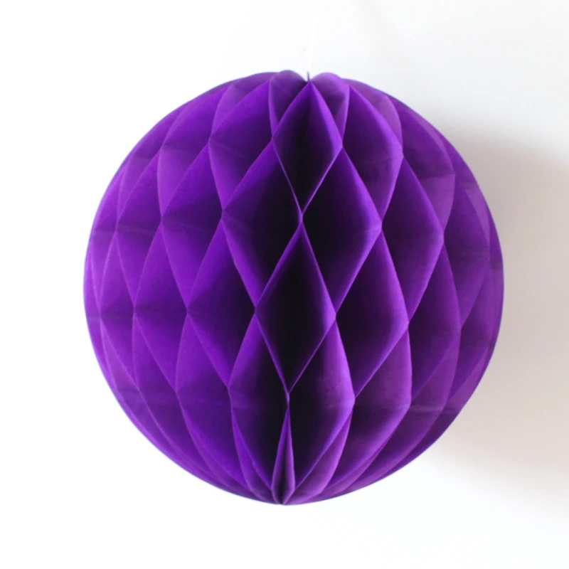 Dark purple Красивый 10 дюймов 25 см медовый шар бумажный цветок DIY висячий бумажный шар для свадьбы, дня рождения, вечеринки, украшения для детского душа - Цвет: Dark purple