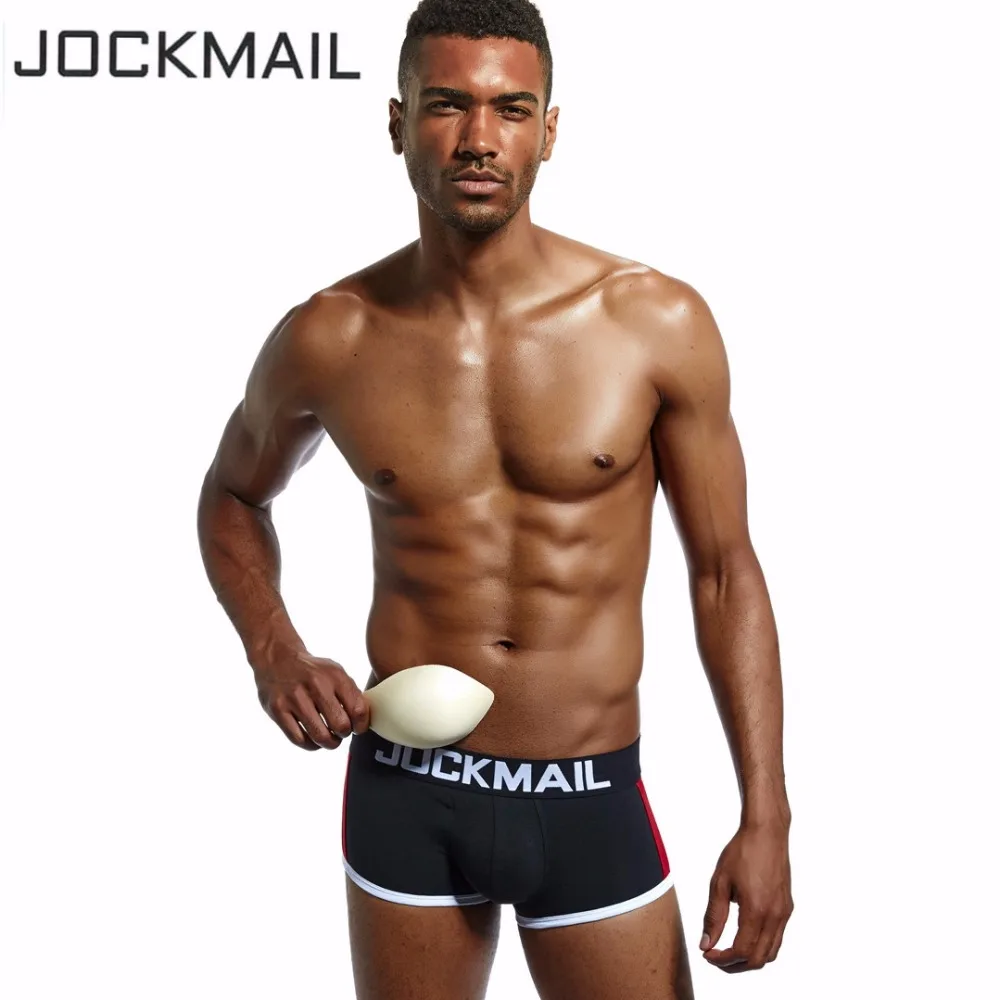 JOCKMAIL, 5 шт./лот усиление выпуклости, мужское нижнее белье, боксеры, шорты, сексуальные, пуш-ап, чашечки, мягкое, Гей Нижнее белье, мужские трусы, трусы
