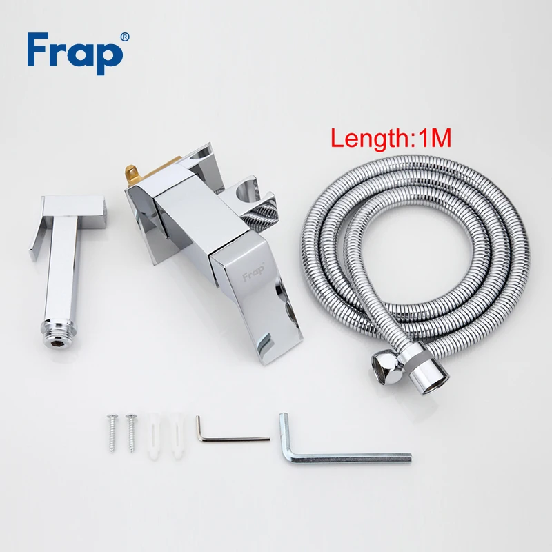 FRAP New Arrival Chrome Bidets Bathroom Toilet Sprayer muslim Shower Bidet Tap Hygienic Shower Wall Mount Shattafs Faucets F7506