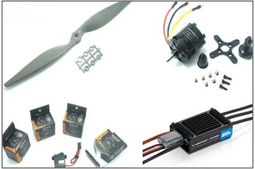 

Upgrade! 2014 skywalker 1800 New 2013 Skywalker 1880 High loading efficiency power combo Motor ESC Props and Servos kit RC Plane