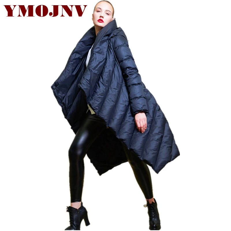Женские куртки с капюшоном YMOJNV белые пуховики на 90% утином пуху Длинные Теплые