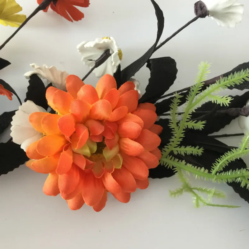 Новый дизайн 2017 20-дюймовый цветочный венок с национальным деревом и желтыми