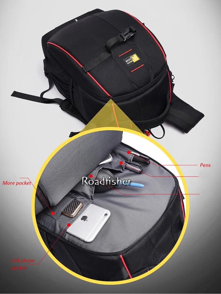 Roadfisher большой водонепроницаемый фото видео сумка DSLR SLR камера рюкзак дорожная Mochila вставка 14 ''ноутбук для Canon Nikon sony