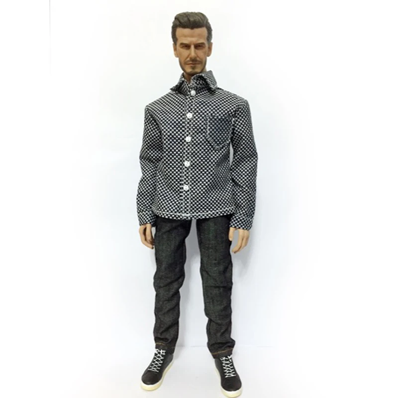 

1/6 Black and White Plaid Shirt with Pants Model