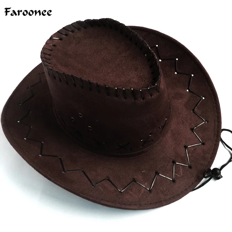 Faroonee мужские Западные Ковбойские шляпы ручной работы из искусственной кожи для