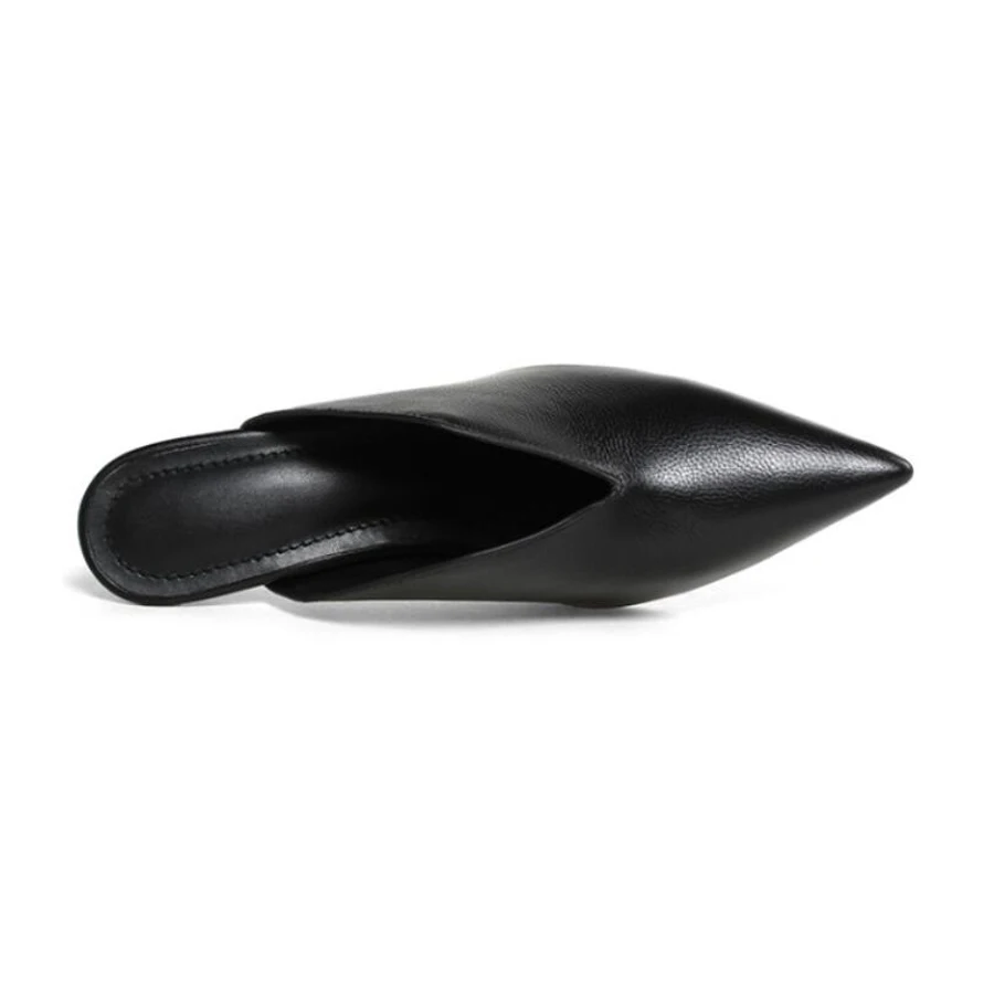 Silla Rulers mixed coloe ankle buckle strap high heel half slippers women sexy pointed toe stiletto v open lady mules shoes |
