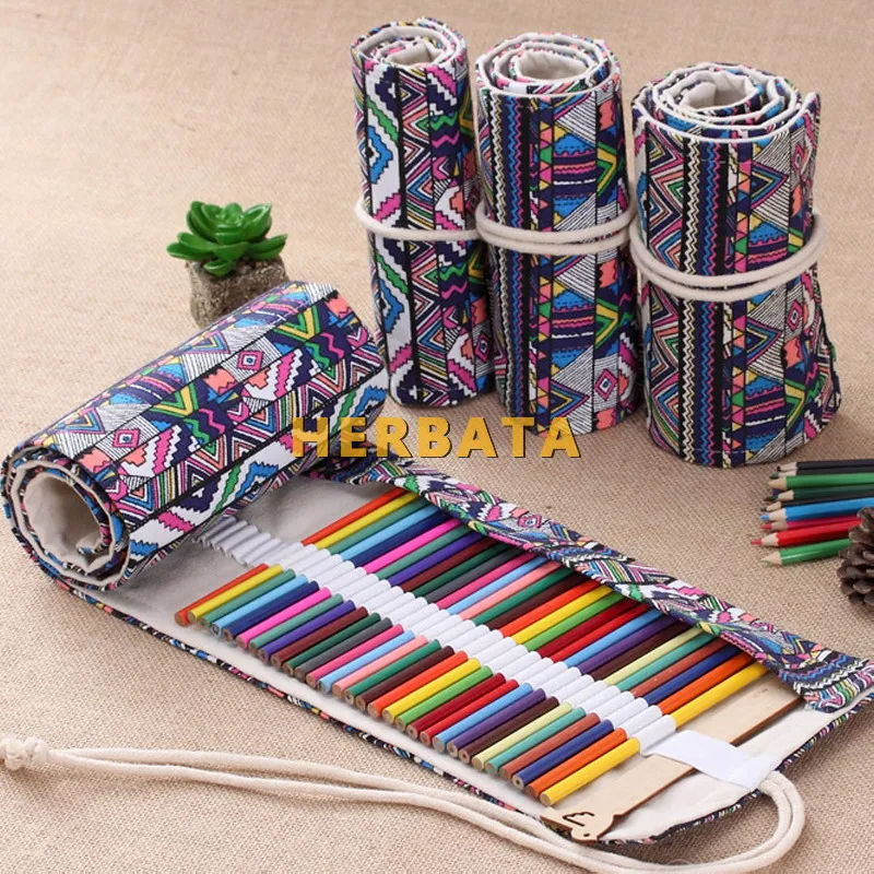 Пенал тканевый для карандашей с 36/48/72 отверстиями 1955|pencil box school|pencil casematerial escolar |