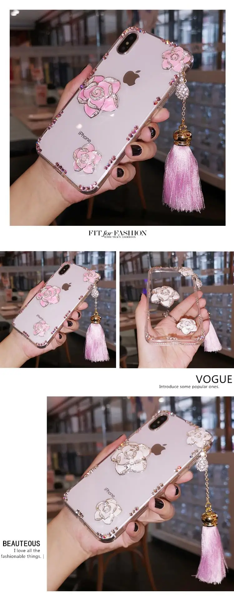 Для iphone XS класса люкс camillia с блестящими цветами из кристалла Алмазный чехол для iphone XR XS Max X, 8, 8 plus, 6, 6 S, 6 P 7 7 P девочкa леди женщина чехол