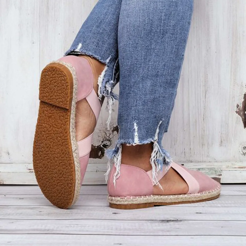 Сандалии Puimentiua женские на плоской подошве модные однотонные босоножки с