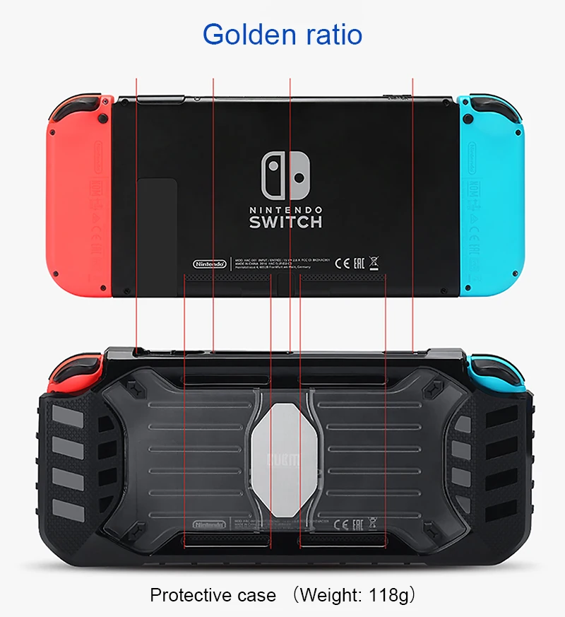 Жесткий чехол BUBM для kingd Switch, TPU/PC водонепроницаемый защитный чехол на заднюю панель с защитой от царапин, поглощение ударов, видеоигры