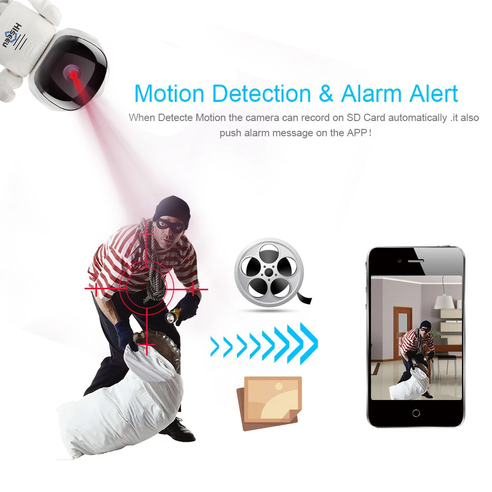Hiseeu ip камера ночного видения беспроводная Wifi безопасности 960 P 1.3MP HD робот