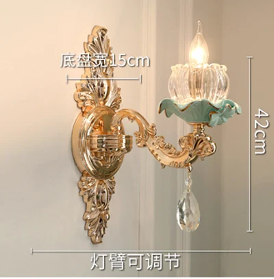 single wall lamp Роскошные современные люстры канделябры пятнистости Стекло абажур цветок люстра Французский хрустальная люстра светильник номер подвесная люстра в гостинную люстра для детской люстра потолочная винтаж люстра с пультом - Цвет абажура: single wall lamp