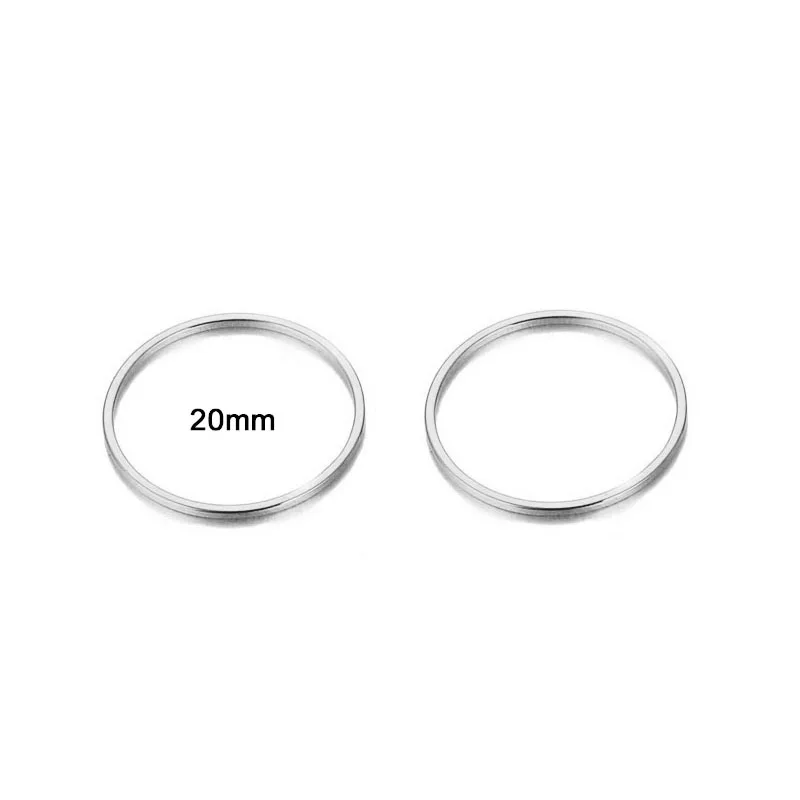 silver 20mm 20 шт. золотого и серебряного цвета из нержавеющей стали круглое кольцо амулеты для самостоятельного изготовления ювелирных изделий Круглые амулеты кулон подарок на Хэллоуин - Окраска металла: silver 20mm