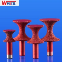weitol 1pcs free shipping diamond emery half round router bits 12 7mm stone bits for granite engraving milling cutter