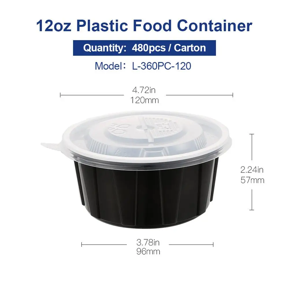 360ml-Clear-480pcs OTOR 12 унций 20 унций одноразовое приготовление еды Bento коробка контейнер с крышками Microwaveable контейнер для хранения еды Ланч-бокс - Цвет: 360ml-Clear-480pcs
