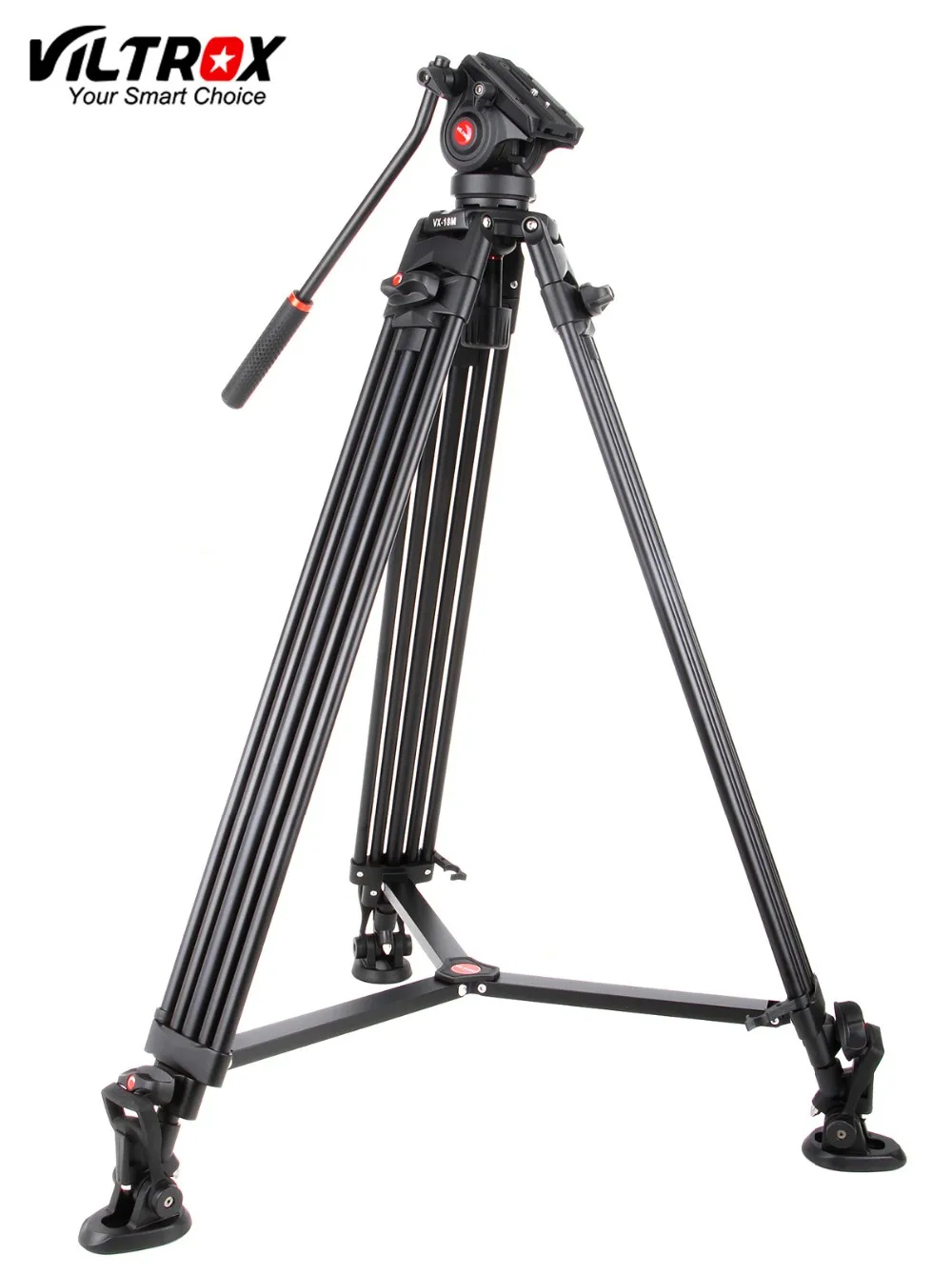 Viltrox VX-18M 74 дюймов Профессиональный Портативный Алюминий видеокамера Камера штатив+ Подвижная Штативная головка horsehoe для фото и видео камеры Максимальная нагрузка 10 кг