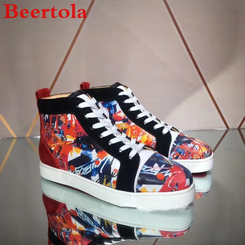 Мужские туфли из лакированной кожи Beertola черные повседневные на плоской подошве с