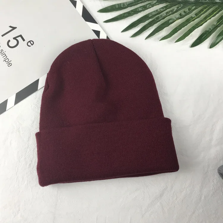 wine red VISROVER, 6 цветов, унисекс, Осень-зима, сплошной цвет, натуральный кашемир, шапочки, лучшее соответствие, новинка, кашемир, для мужчин и женщин, теплые, skullies - Цвет: wine red