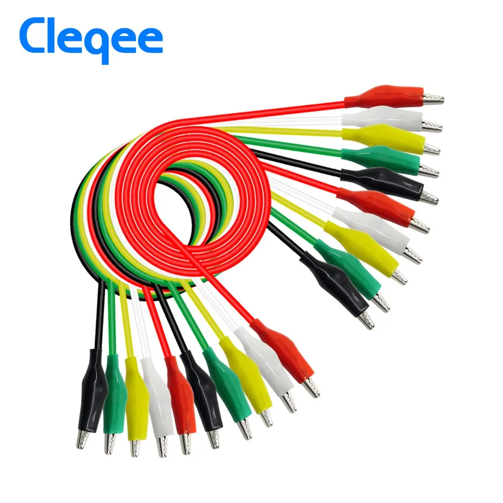 Зажимы типа крокодил Cleqee P1025 10 шт. электрические испытательные выводы сделай сам