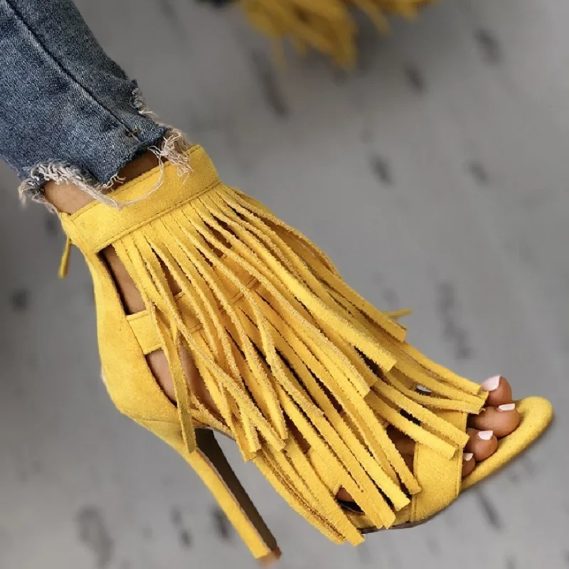 Сандалии-гладиаторы женские с открытым носком высокий каблук-шпилька пикантные