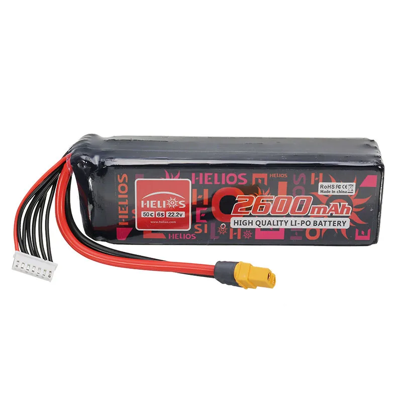 Helios 22 2 V 2600 mAh 6 S 50C XT60 штекер Перезаряжаемые Lipo Батарея для радиоуправляемого