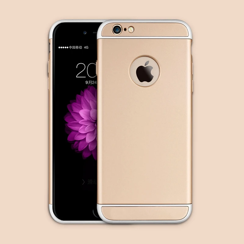 Роскошный Съемный 3 в 1 жесткий пластиковый чехол для Iphone 6 6S 4 7/Iphone 5 Розовый