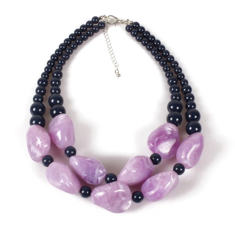 purple Find Me, новинка, модный бренд, большие бусы, воротник, колье, ожерелье, кулоны, многослойные, в стиле бохо, макси, массивное ожерелье, Женские Ювелирные изделия - Окраска металла: purple
