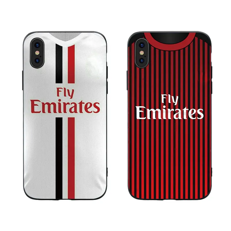 RKQ Milan Jersey стильный мягкий силиконовый чехол для телефона iPhone 5S SE 6 6S 7 8 Plus X XS XR 11 Pro