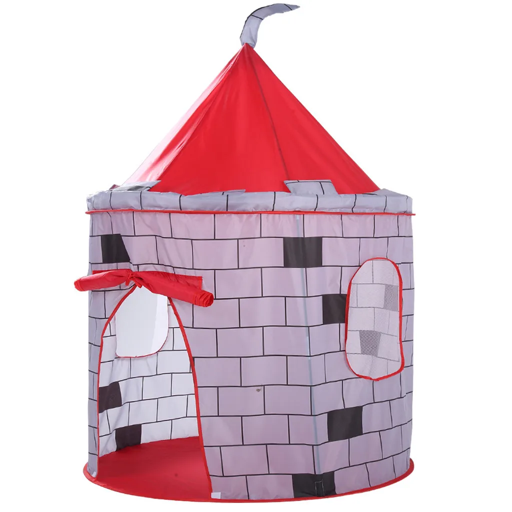 Folding Children Kids Play Knight Castle Tent In/Outdoor Toy House Boys Girls Kid Outdoor Camping Sunshade Beach