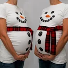 Модные топы для беременных женщин одежда Снеговик на Рождество с принтом Снеговик Клауса Одежда для беременных футболки (не шарф)