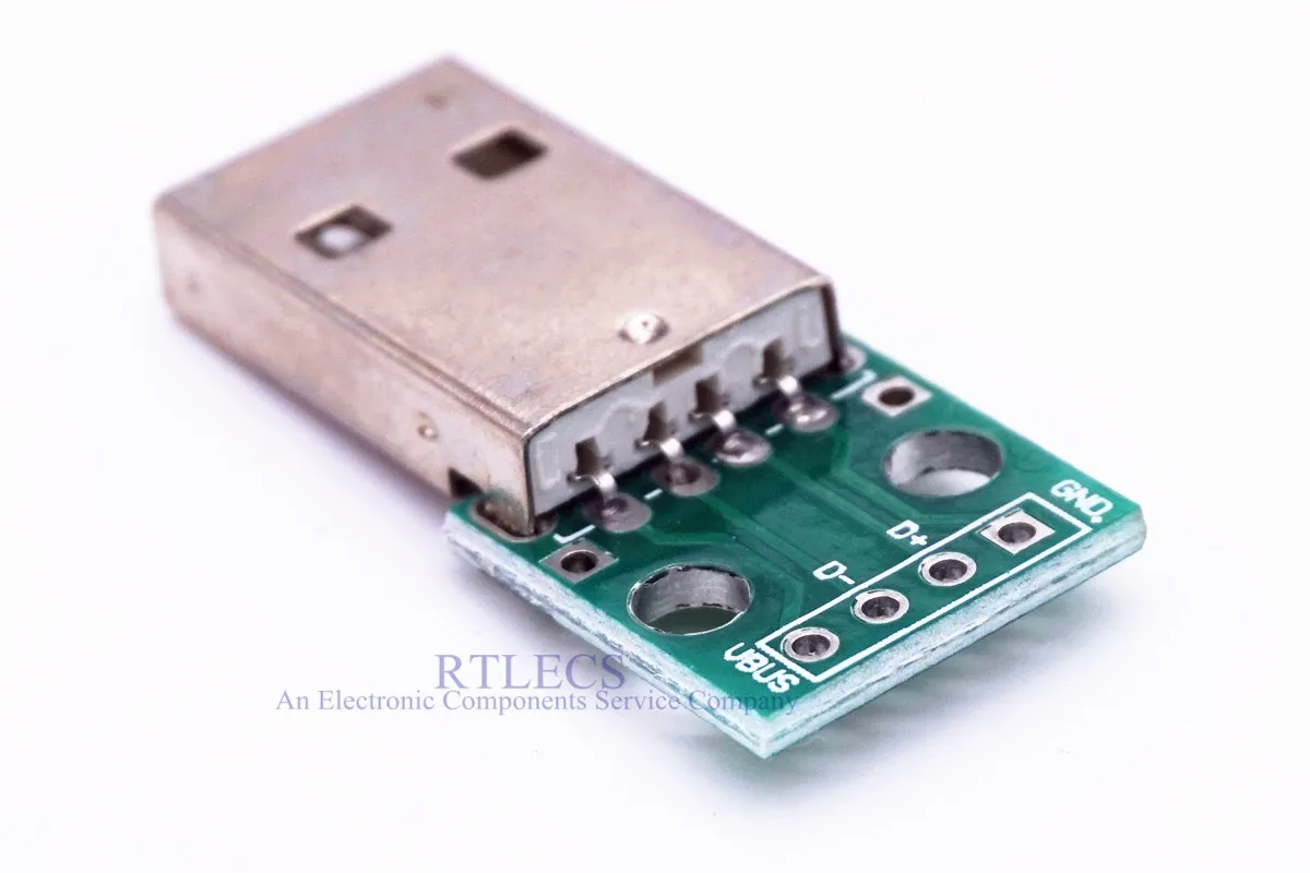 2 шт. паяльные штекеры USB 0 типа А на адаптере печатной платы с 4 контактами 54 мм