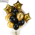 Латексные шары, 13 шт.лот, 12 дюймов, черные, золотые, жемчужные, с 18-дюймовой золотой звездой, для свадьбы, дня рождения, вечевечерние, надувные воздушные шары