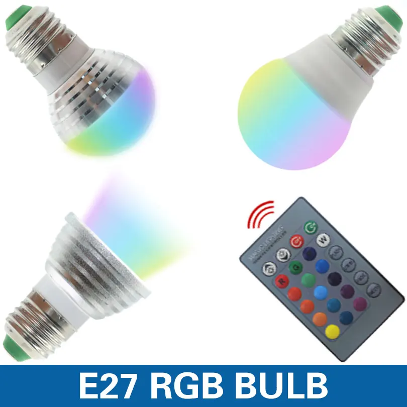 E27 E14 Светодиодный 16 меняющий цвет RGB волшебный светильник лампа 85 265 в 110 120 220 В