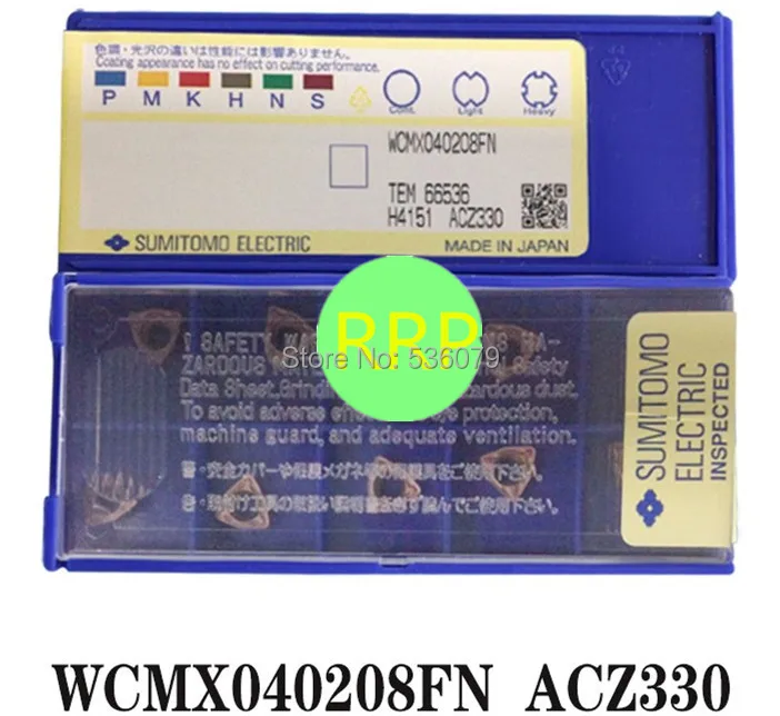10 шт. WCMX030208FN/WCMX040208FN на выбор ACZ330 SUMITOMO бренд карбид наконечник вставки высокое